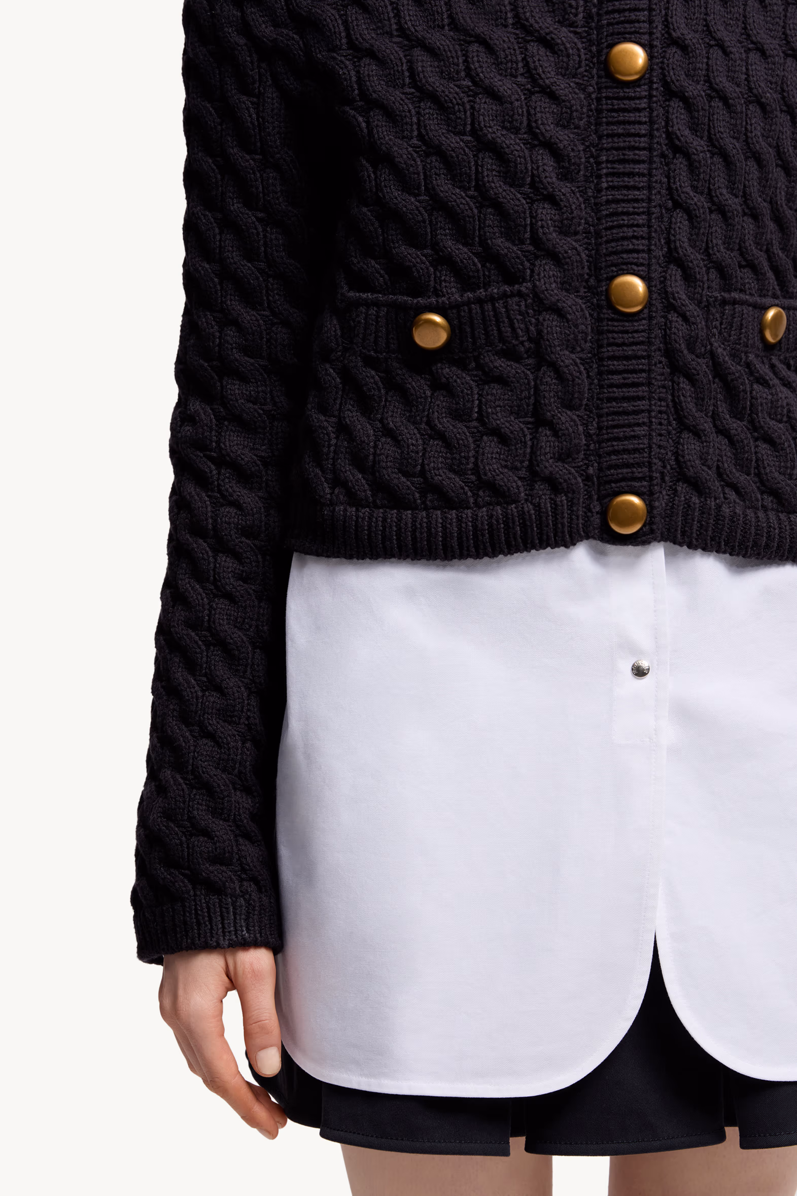 Cardigan en coton mélangé Femmes Bleu marine Moncler 6